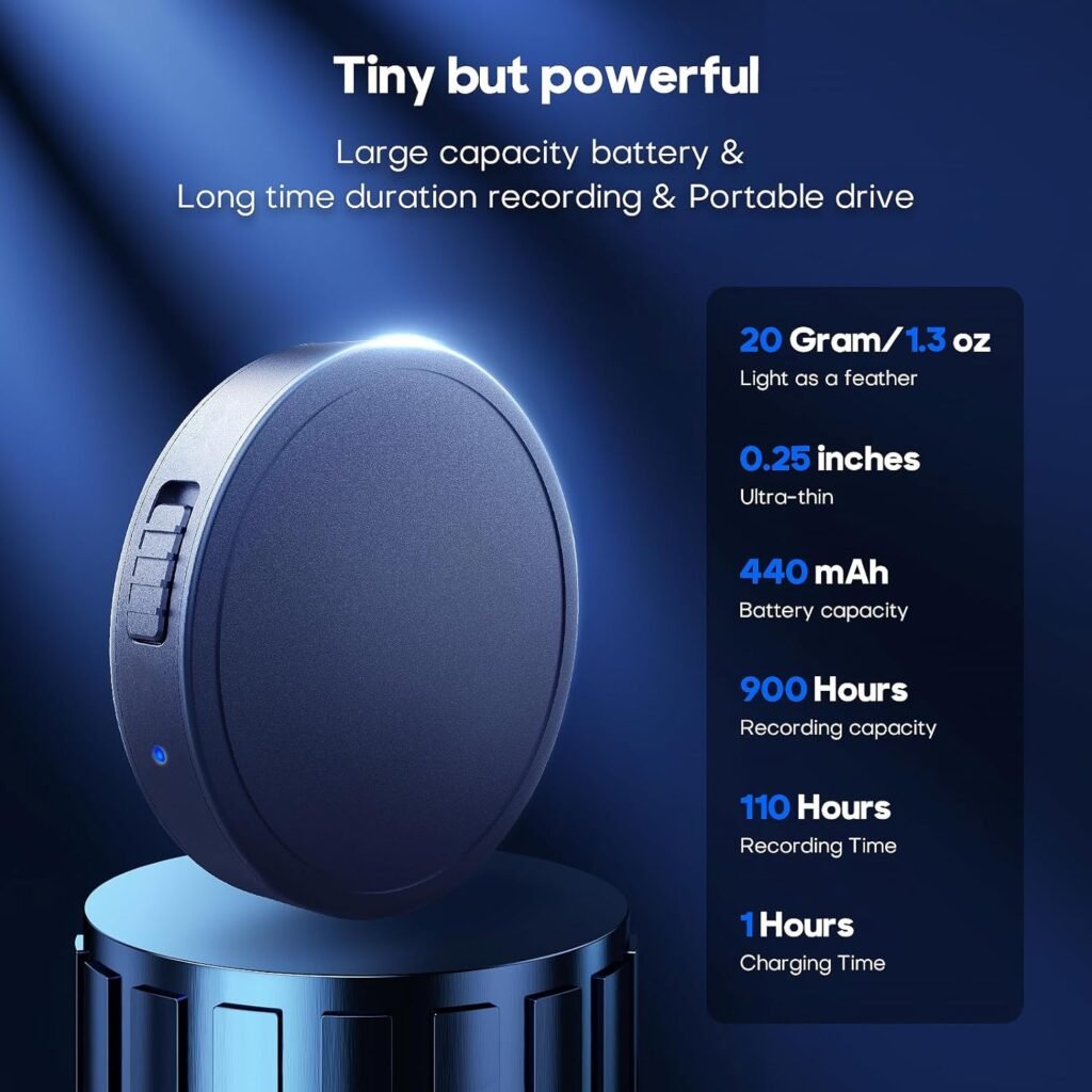 128G (1600 Hour) Magnetic Voice Activated Recorder - Nanezan Recording Device MP3 Records with 70 Hours Battery Time, USB-C Audio Recorder for Work, Lectures, Meetings, Interviews