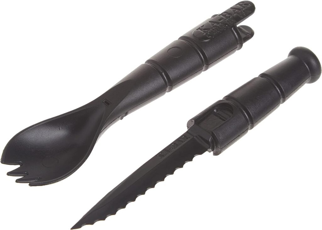 Ka-Bar Tactical Spork (Spoon Fork Knife) Tool 9909 Black, 1 Pack